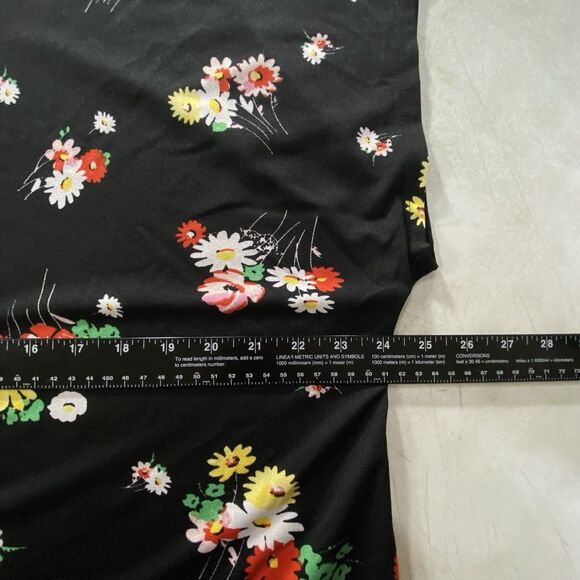 Jules & Leopold 2X Black Daisy Floral Print Cap Sleeve Top Excellent Cond Canada - Picture 7 of 7